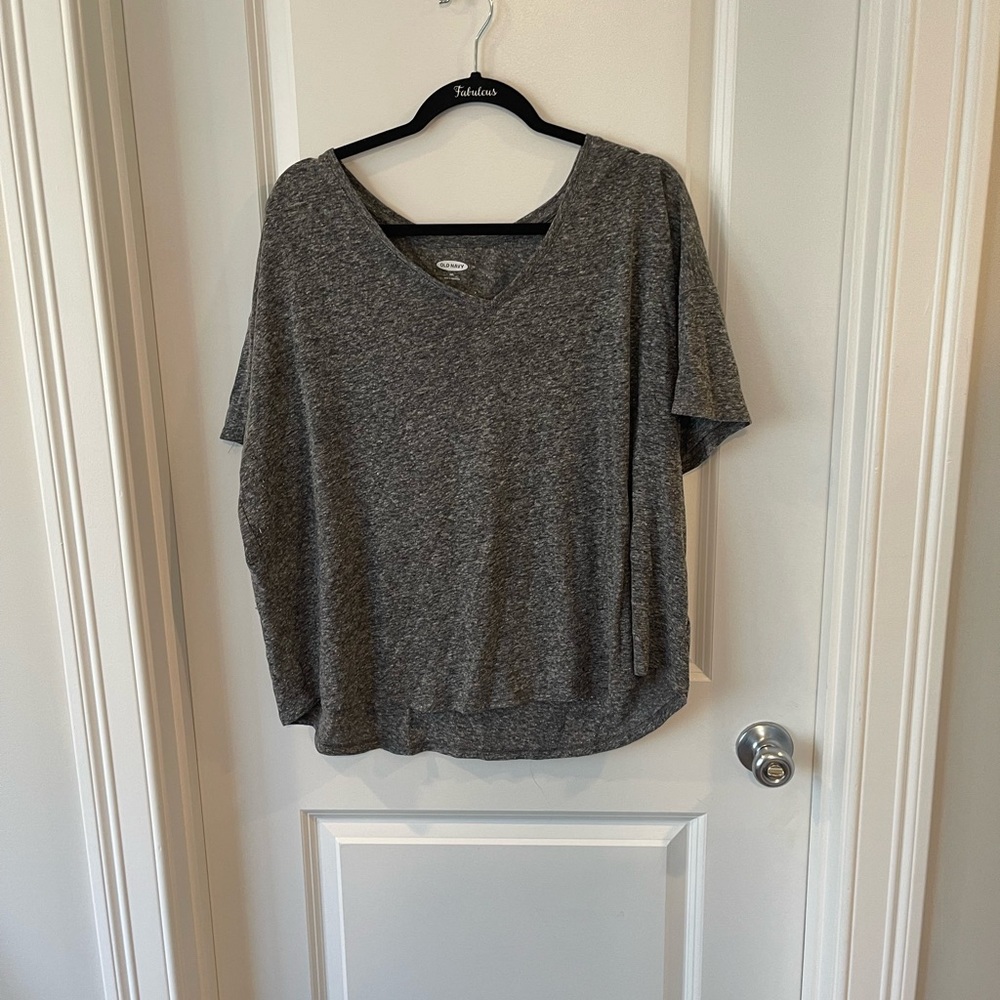 old navy heather gray v neck short sleeve women’s xxl